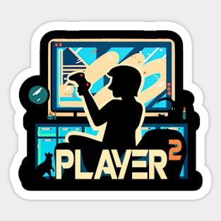 Player Two Couple Matching Video Game Sticker